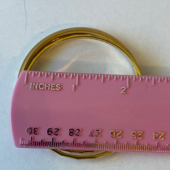 Monet Gold-Tone Textured Bangle Bracelet Set Of 3 - Picture 9 of 9